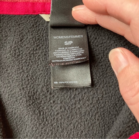 The North Face Light Fleece Quarter Zip Black Pink Sz Small Lounge Camp - Picture 4 of 5